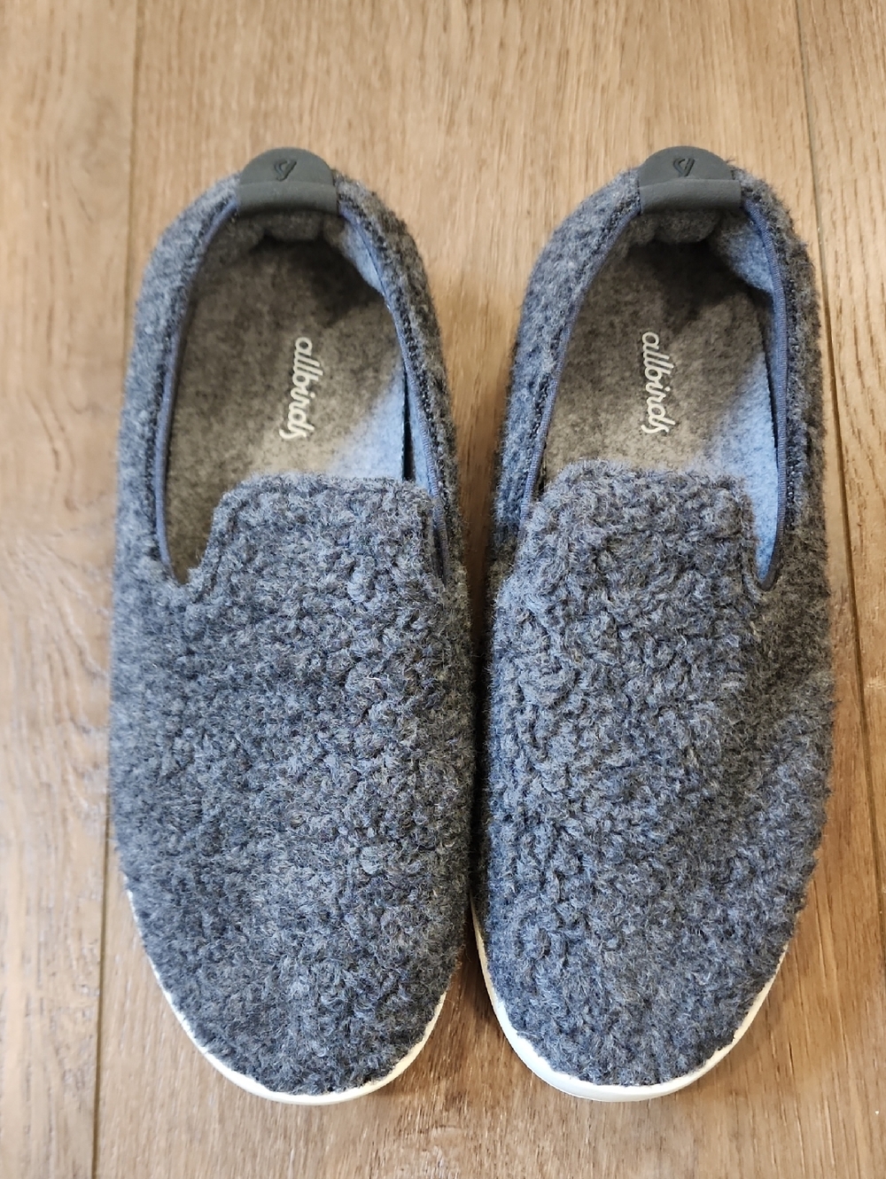 Allbirds Women's Wool Lounger Fluffs Slippers in Dark Gray Cozy Slip Ons size 8